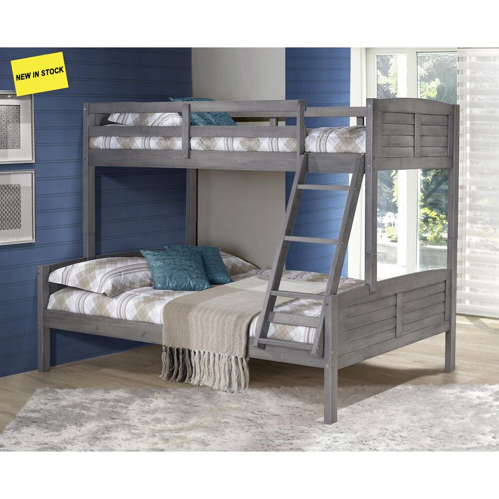 Forest Grove Louver Twin over Twin Bunk Bed in Antique Grey, , large