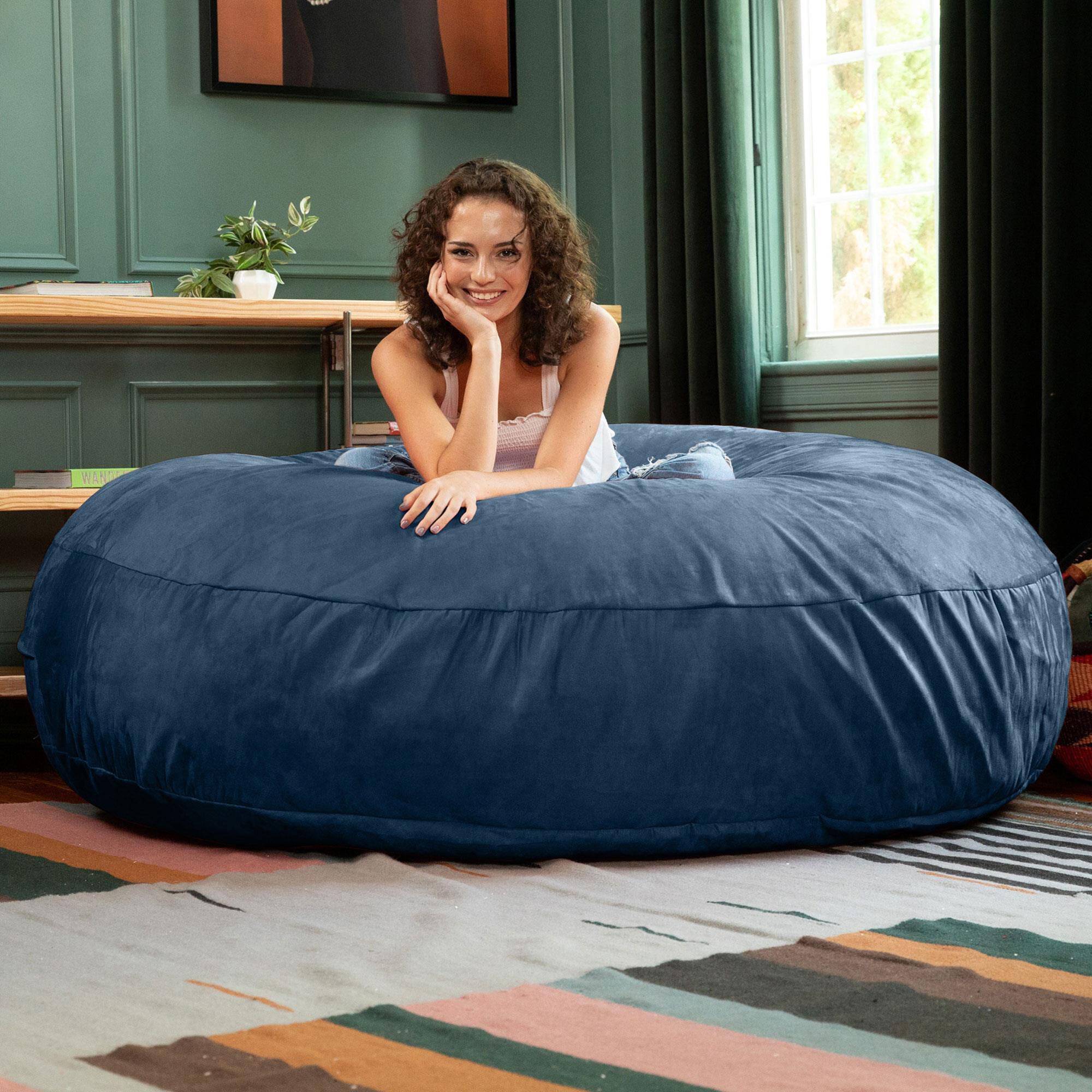 Jaxx 6' Cocoon Large Bean Bag Chair in Navy