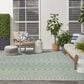 Nourison Positano Southwestern Blue and Green 9" x 12" Indoor/Outdoor Area Rug, , large