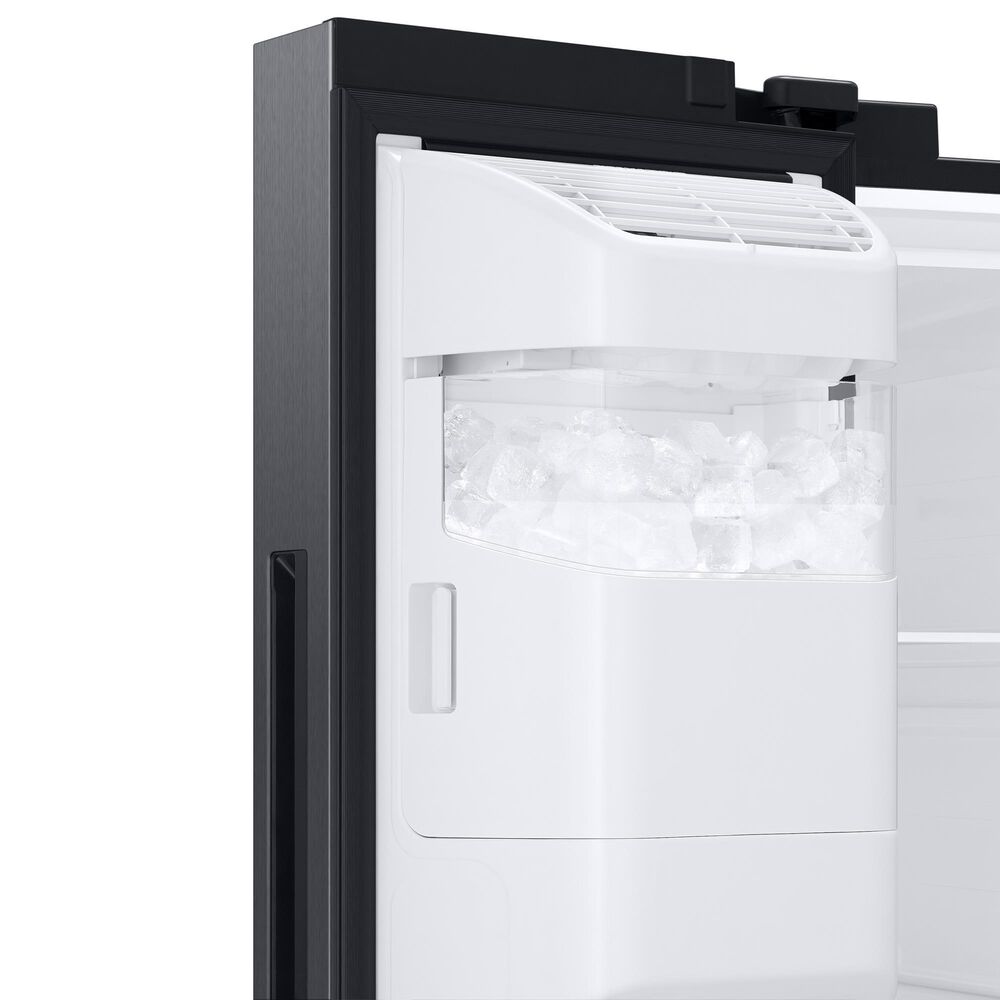 Samsung 26 7 Cu Ft Large Capacity Side By Side Refrigerator With Touch Screen Family Hub In Black Stainless Steel Nebraska Furniture Mart