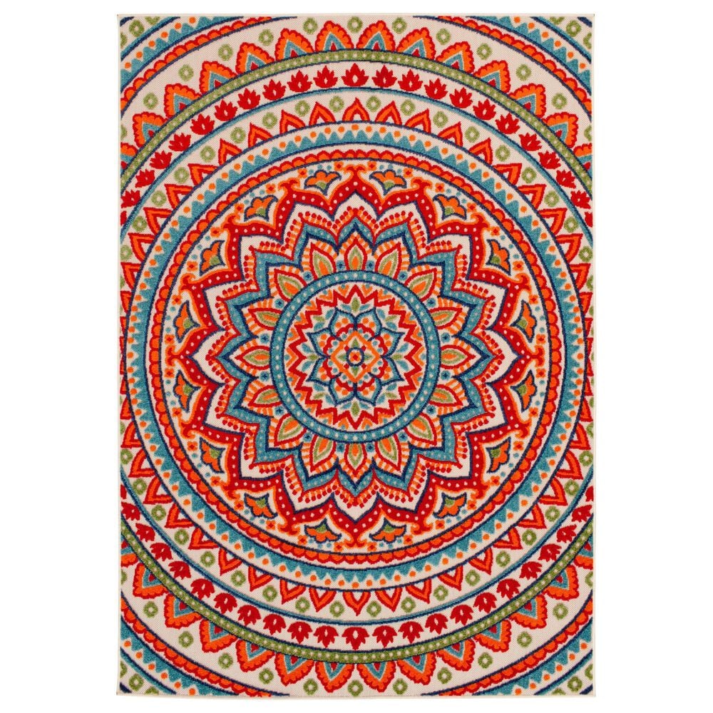 Central Oriental Fontana Panyin 2"2" x 7"6" Cream and Red Runner, , large