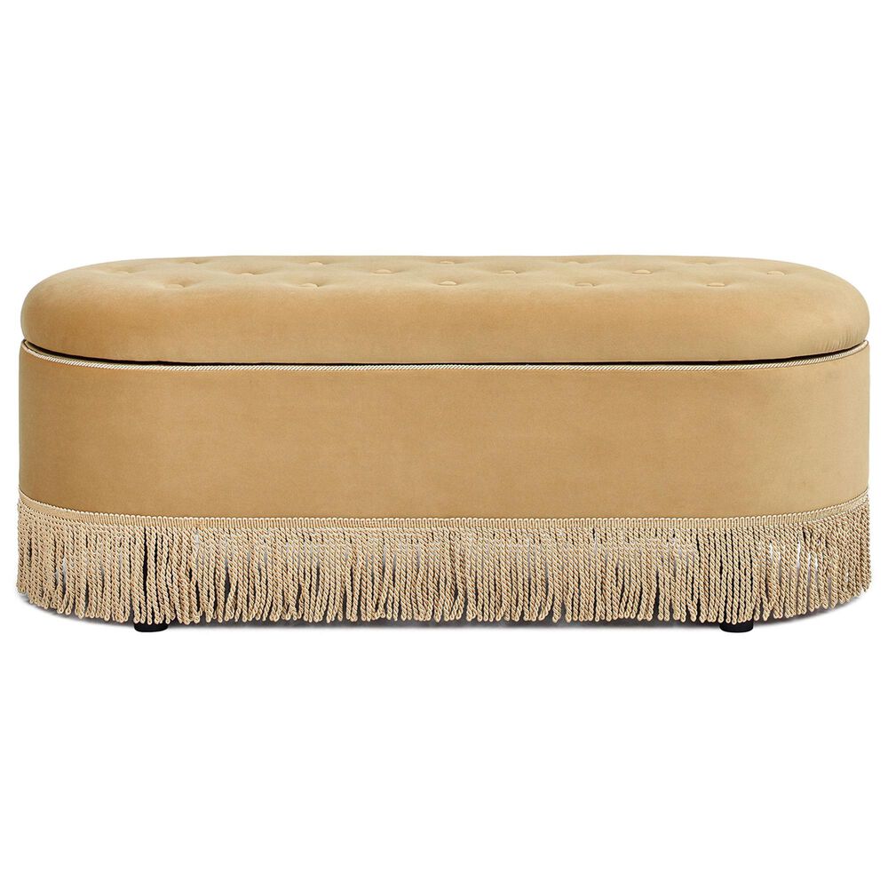 Jennifer Taylor Home Melinda Storage Bench with Tufted Bullion Fringe in Gold, , large