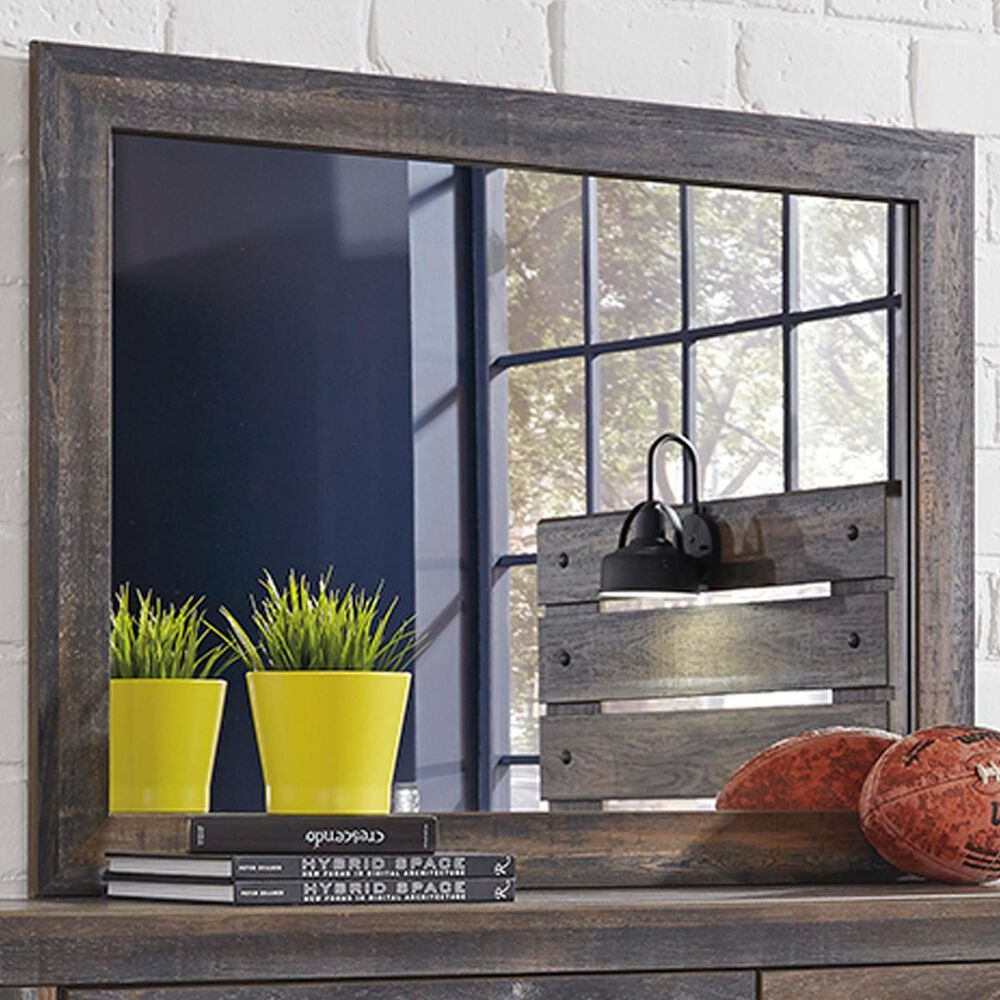 Ashley Drystan Youth Mirror in Brown Rustic, , large