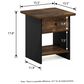 HOMLUX 1-Drawer Modern Nightstand with Open Shelf in Amber Pine and Black, , large