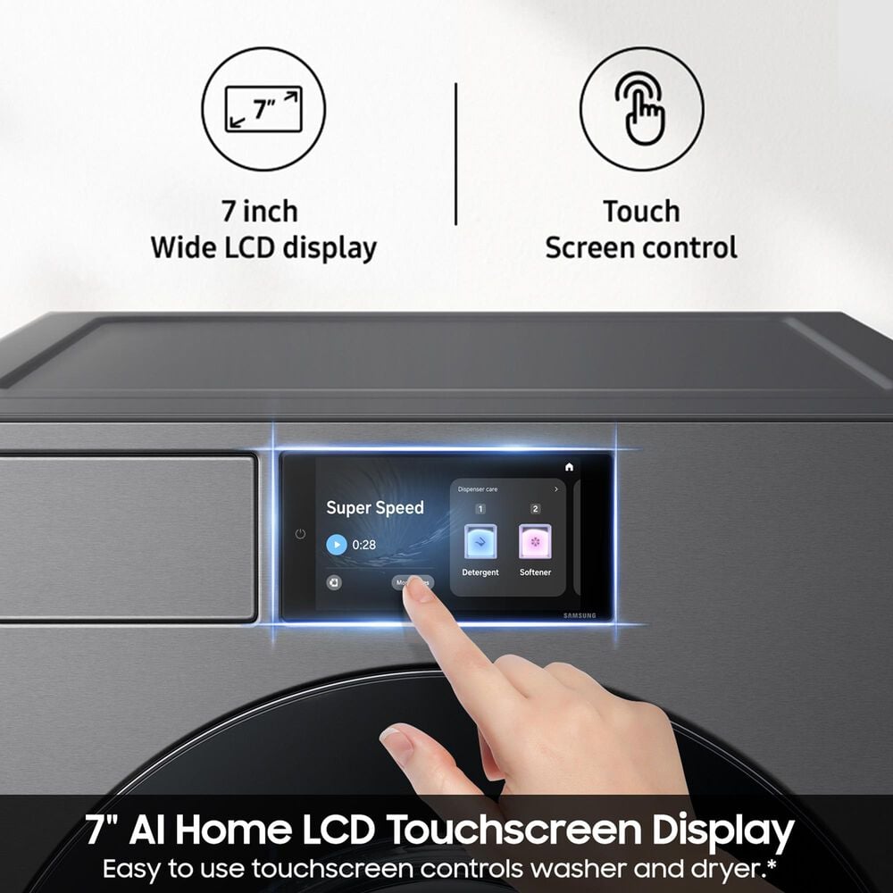 Samsung Bespoke 5.3 Cu. Ft. Front Load Washer in Dark Steel, , large