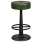 Stone Haven Gavin Counter Stool with Green Upholstered Leather and Black Finish, , large