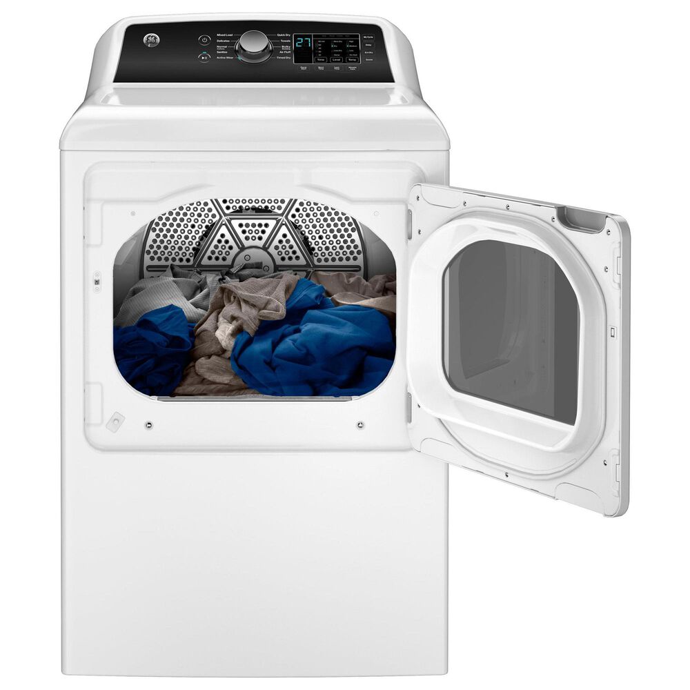 GE Appliances 7.4 Cu. Ft. Top Load Electric Dryer with Sensor Dry in White, , large