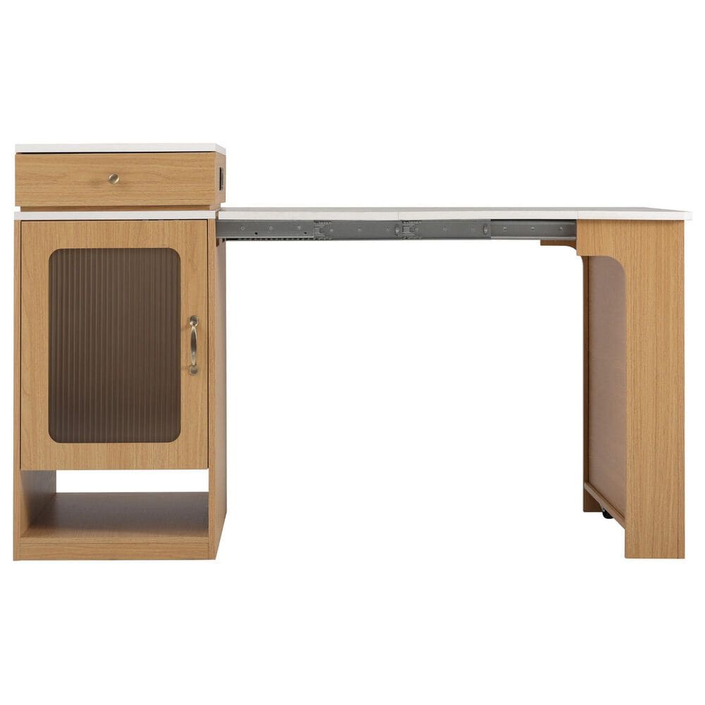 HOMLUX 60" Kitchen Island in Natural, , large