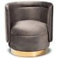 Baxton Studio Saffi Swivel Accent Chair in Grey, , large