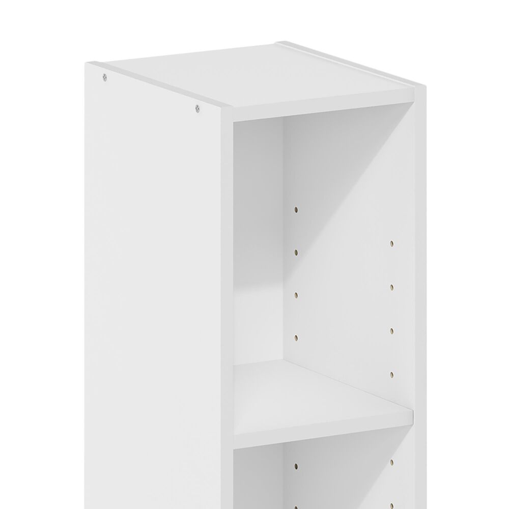 HOMLUX 2-Tier Open Bookcase with 8" Shelf in White, , large