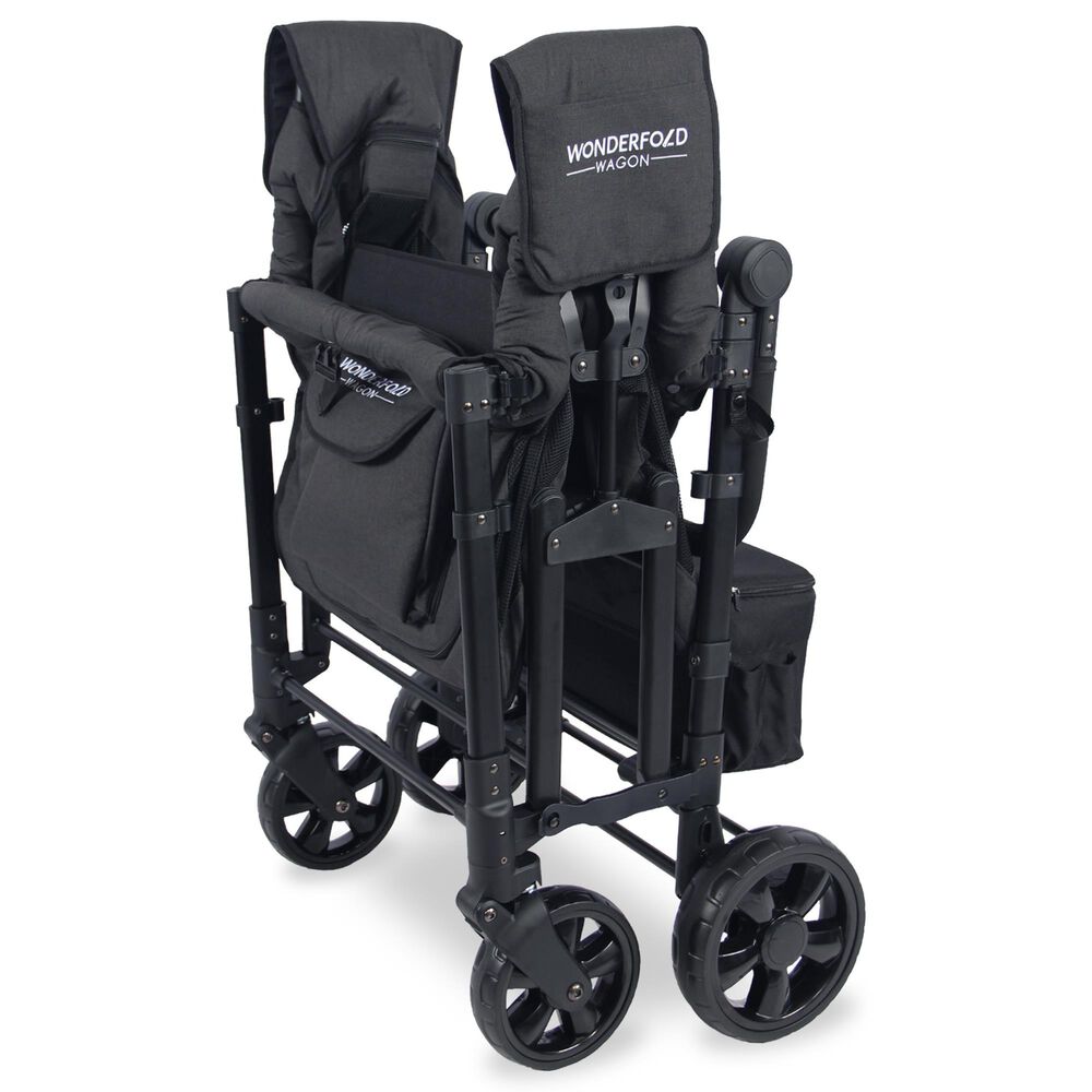 Wonderfold Elite Quad Stroller Wagon in Volcanic Black, , large
