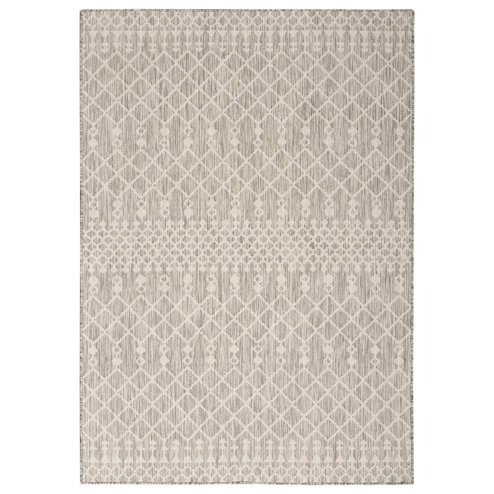 Nourison Positano Southwestern Light Grey 5&#39; x 7&#39; Indoor/Outdoor Area Rug, , large