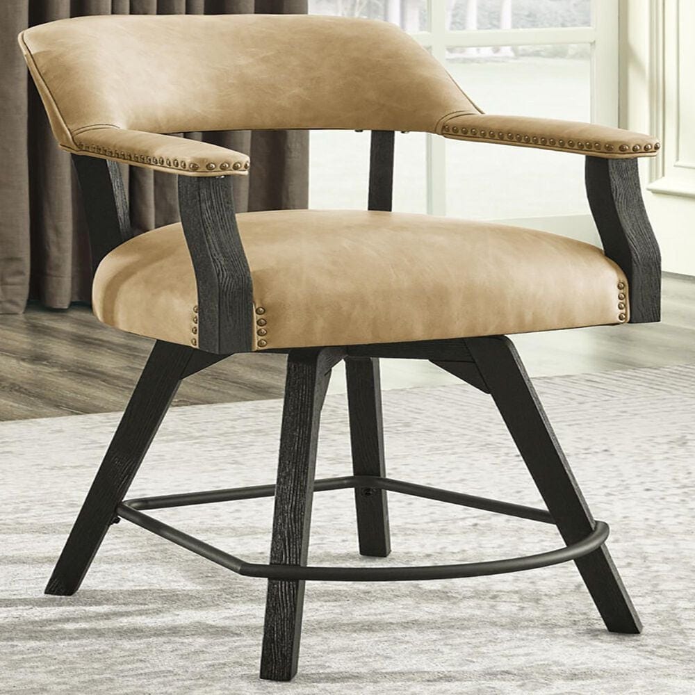 Steve Silver Rylie 24-inch Game Counter Captains Stool in Black, , large