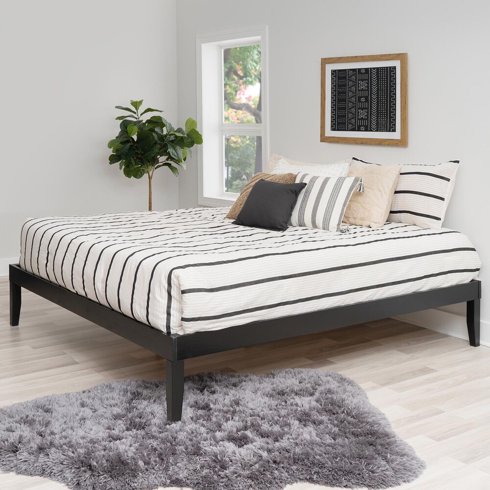 Linden Boulevard Polly King Platform Bed without Headboard in Black, , large