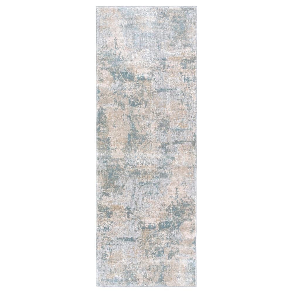 Surya Brunswick 2"7" x 7"3" Sage, Gray, White and Blue Runner, , large