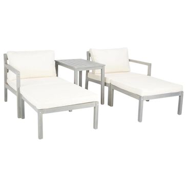 Safavieh Katara 5-Piece Patio Chat Set in Ash Gray, , large