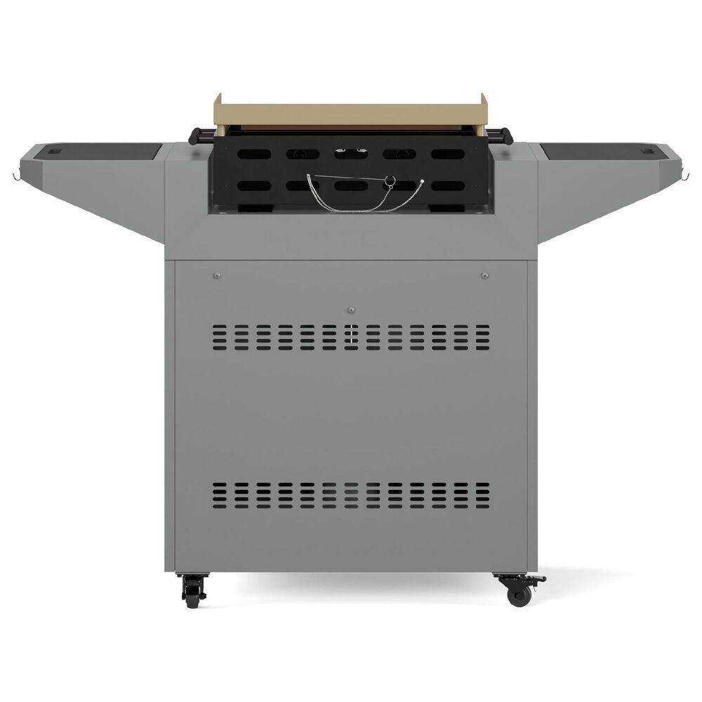 Tytus Emberwood Grill and Prep Cart with 2-Burner 22" Gas Tabletop Griddle in Gunmetal Gray, , large