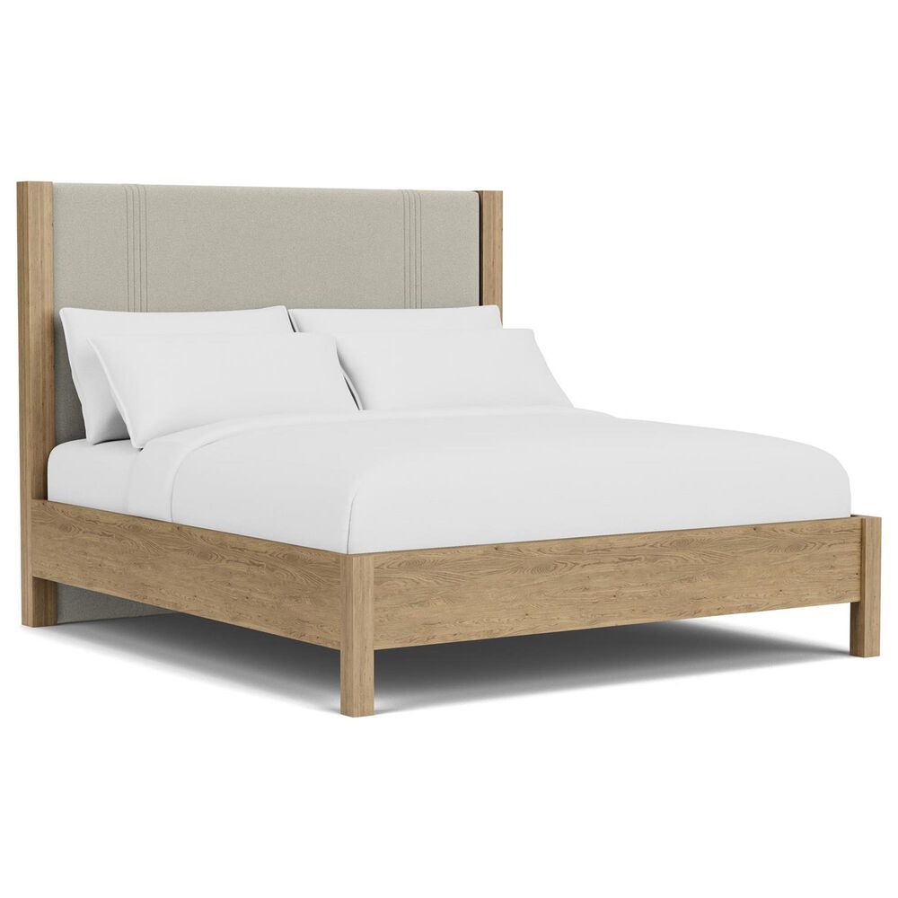 Shannon Hills Davie Queen Upholstered Panel Bed in Pale Oak, , large