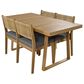 Hearth and Haven 5-Piece Outdoor Wooden Dining Set with U-Leg Table and Cushioned Chairs in Gray, , large