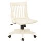 OSP Home Deluxe Armless Wood Bankers Chair with Wood Seat in Antique White Finish, , large