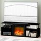 HOMLUX 63" TV Stand with Electric Fireplace in Americano and Stainless Steel, , large