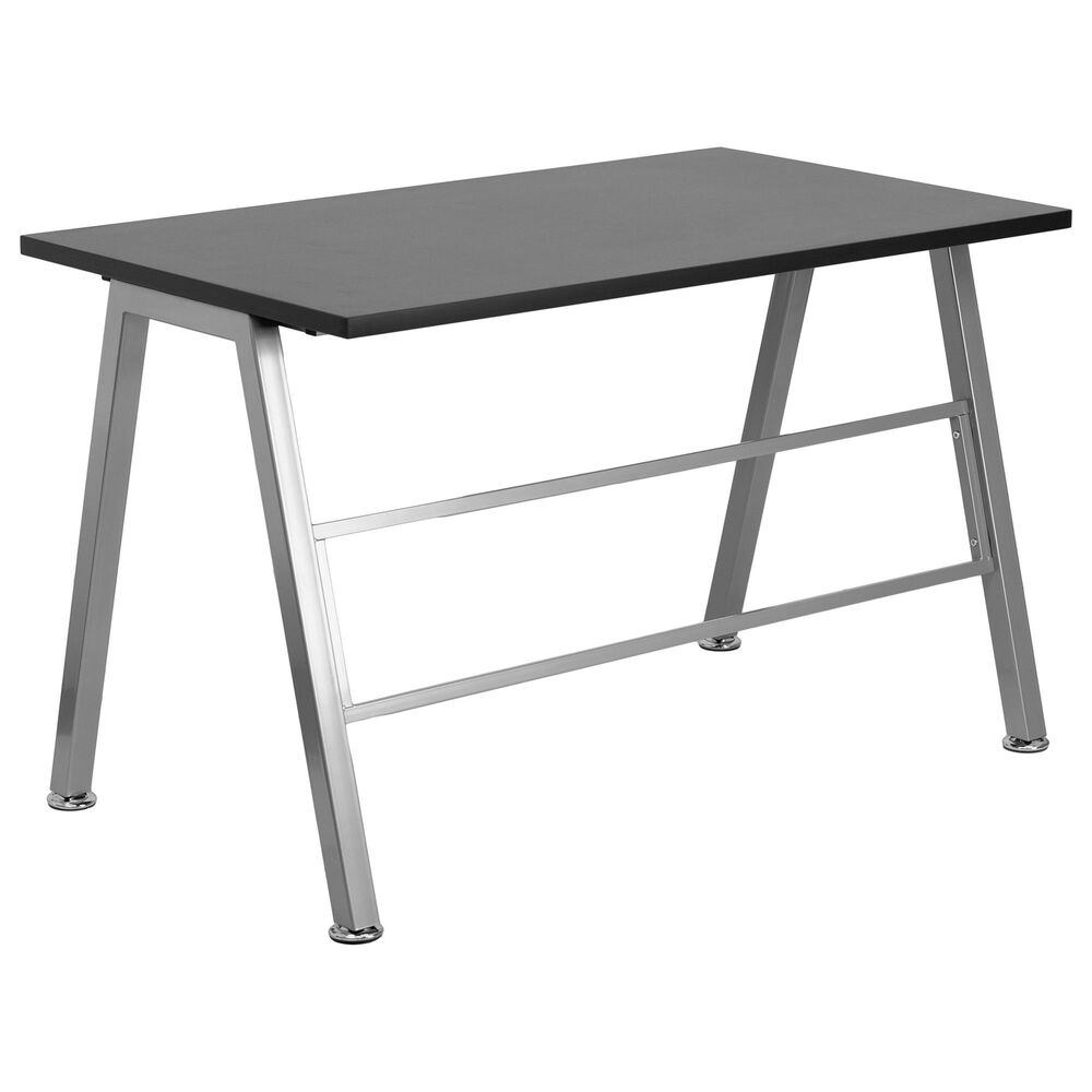 Flash Furniture High Profile Desk in Black with Laminate Finish, , large