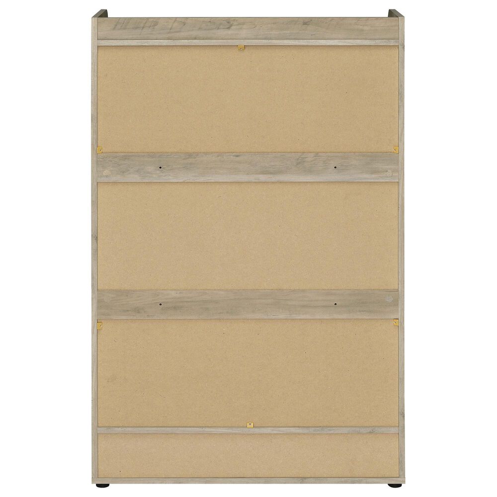 Coaster Denia 3-Tier Shoe Cabinet in Antique Pine and White, , large