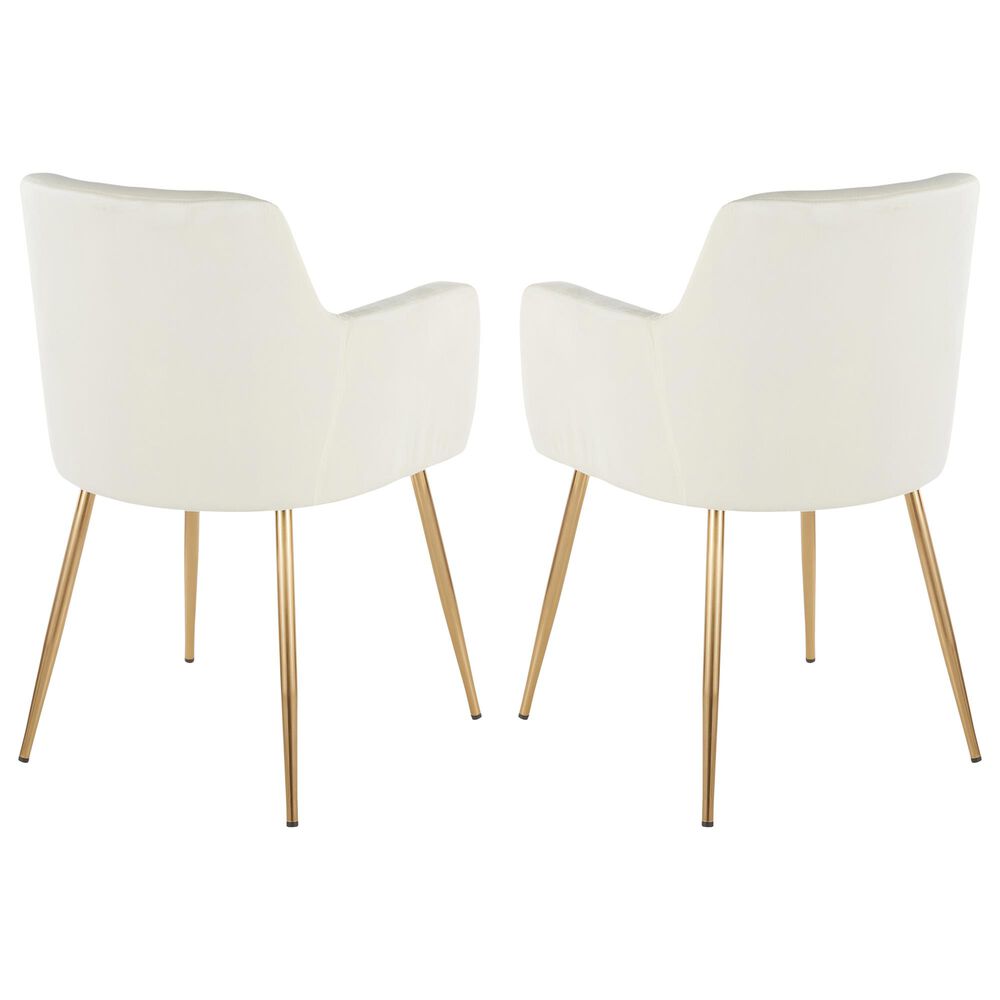 Lumisource Andrew Dining Chair in Cream/Gold &#40;Set of 2&#41;, , large