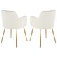 Lumisource Andrew Dining Chair in Cream/Gold (Set of 2), , large
