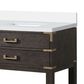 Lexora Home Norwalk 84" Double Bathroom Vanity in Brown Oak with White Quartz Top and Rectangular Sinks, , large