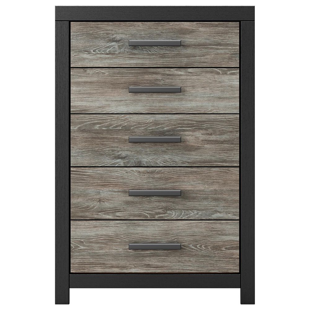 Ashley Broachmyn 5-Piece King Panel Bedroom Set in Black and Gray, , large