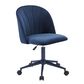 Linden Boulevard Velvet Desk Chair in Navy Blue, , large
