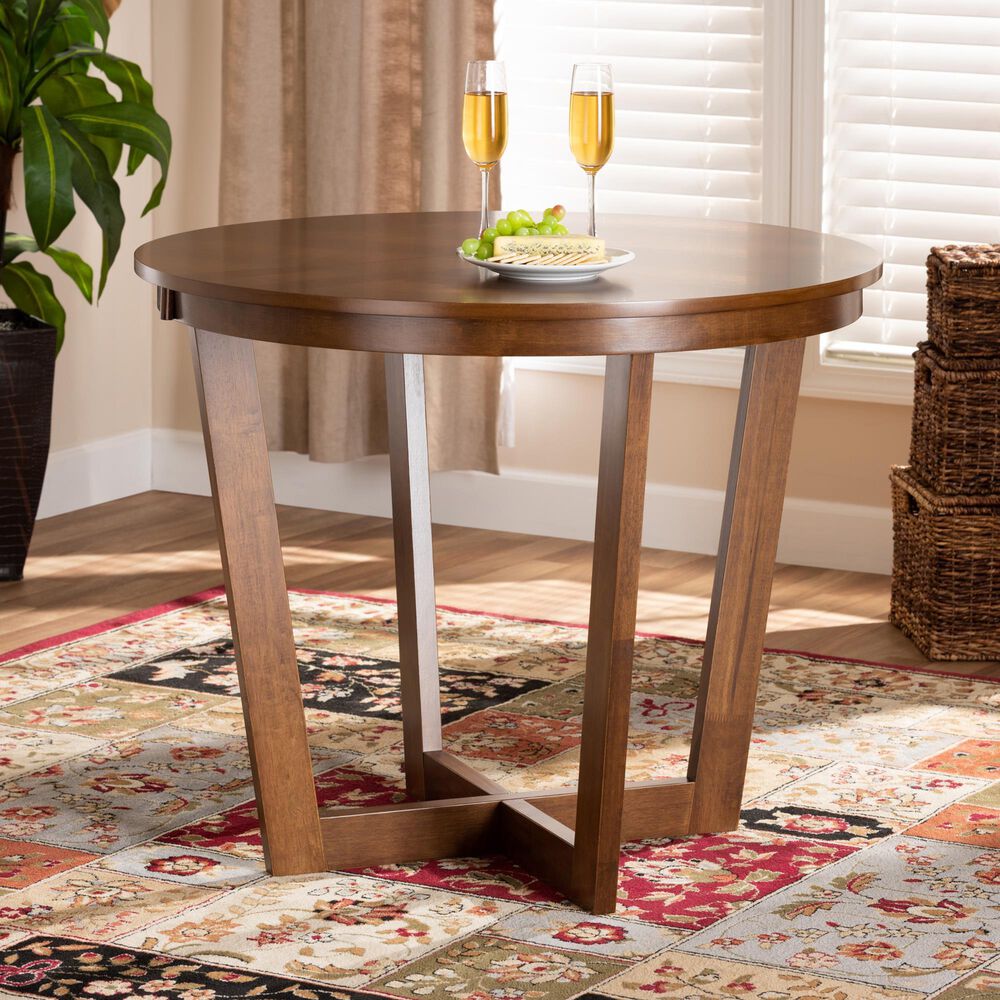 Baxton Studio Alayna Dining Table in Walnut Brown - Table Only, , large