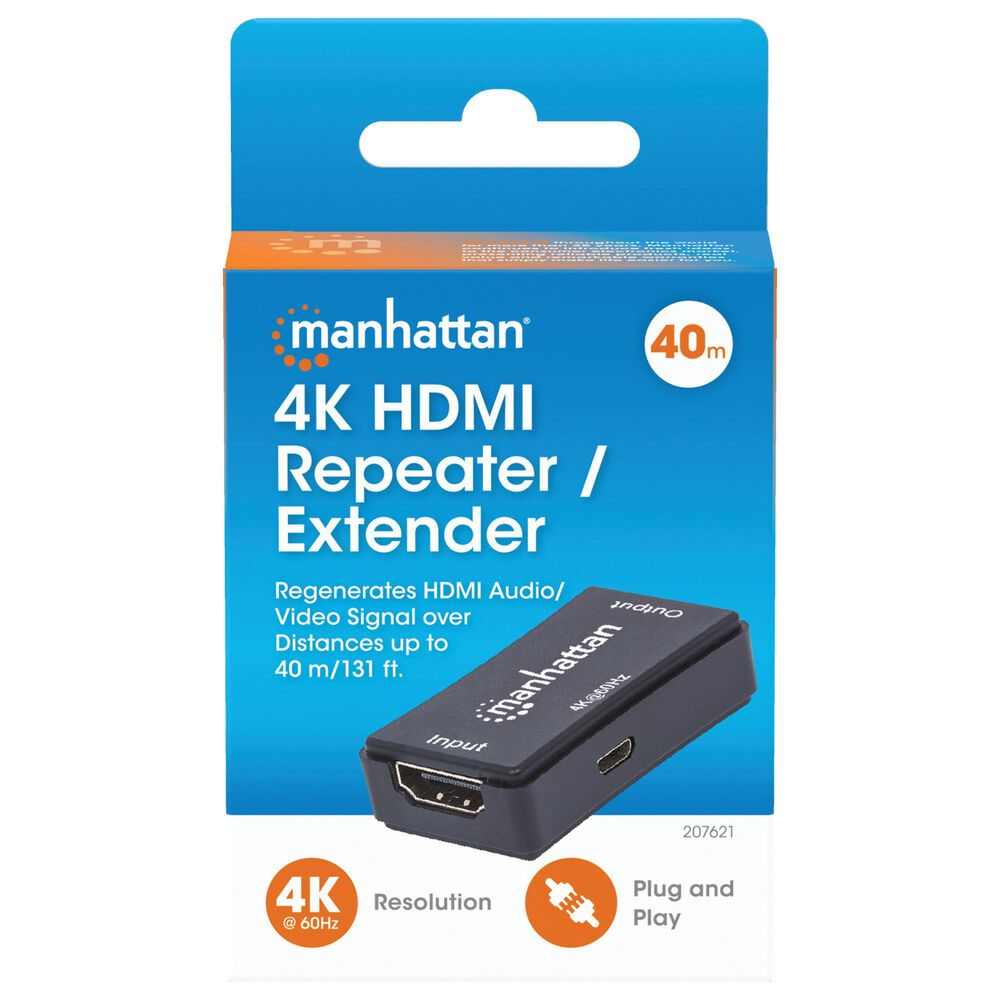 Manhattan 4K HDMI Repeater in Black, , large