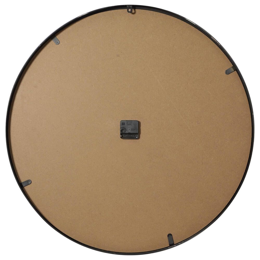 Maple and Jade 30&quot; Decorative Wall Clock in Matte Black and White, , large