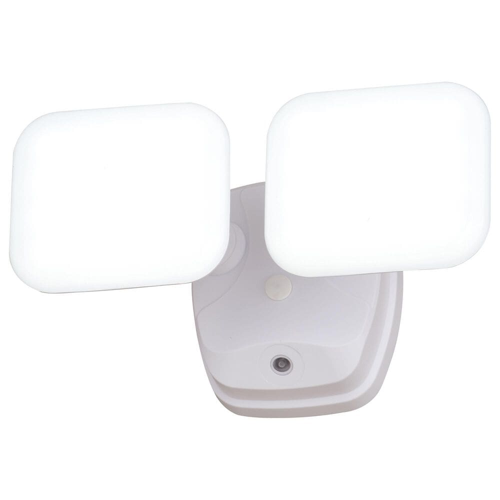 Vaxcel Theta 2-Light LED Outdoor Dusk-to-Dawn Flood Light in White, , large