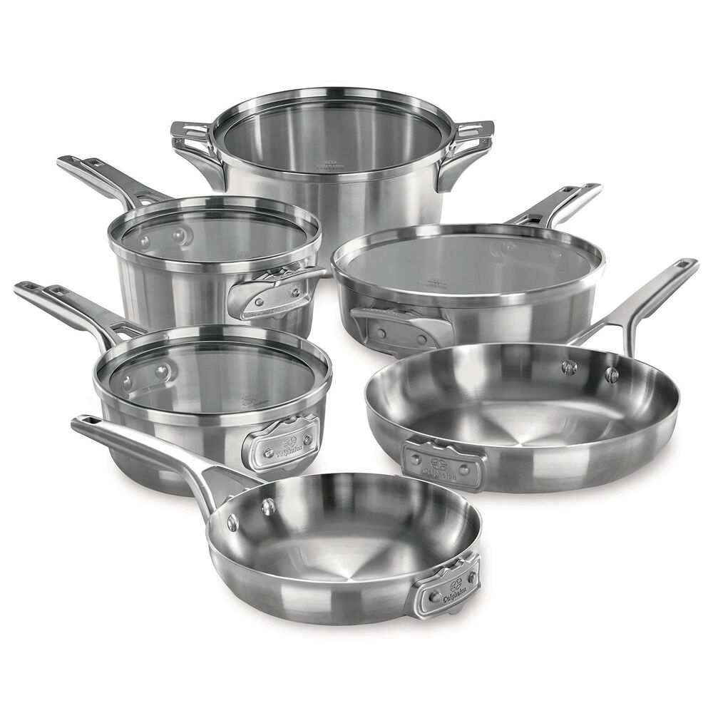 Calphalon 15-Piece Pots and Pans Set, Stackable Nonstick Kitchen Cookware  with Stay-Cool Stainless Steel Handles, Black