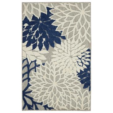 Nourison Aloha ALH05 2"8" x 4" Ivory and Navy Indoor/Outdoor Area Rug, , large