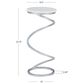 Linon Home Decor Rian Spiral Drink Table in Silver and White, , large