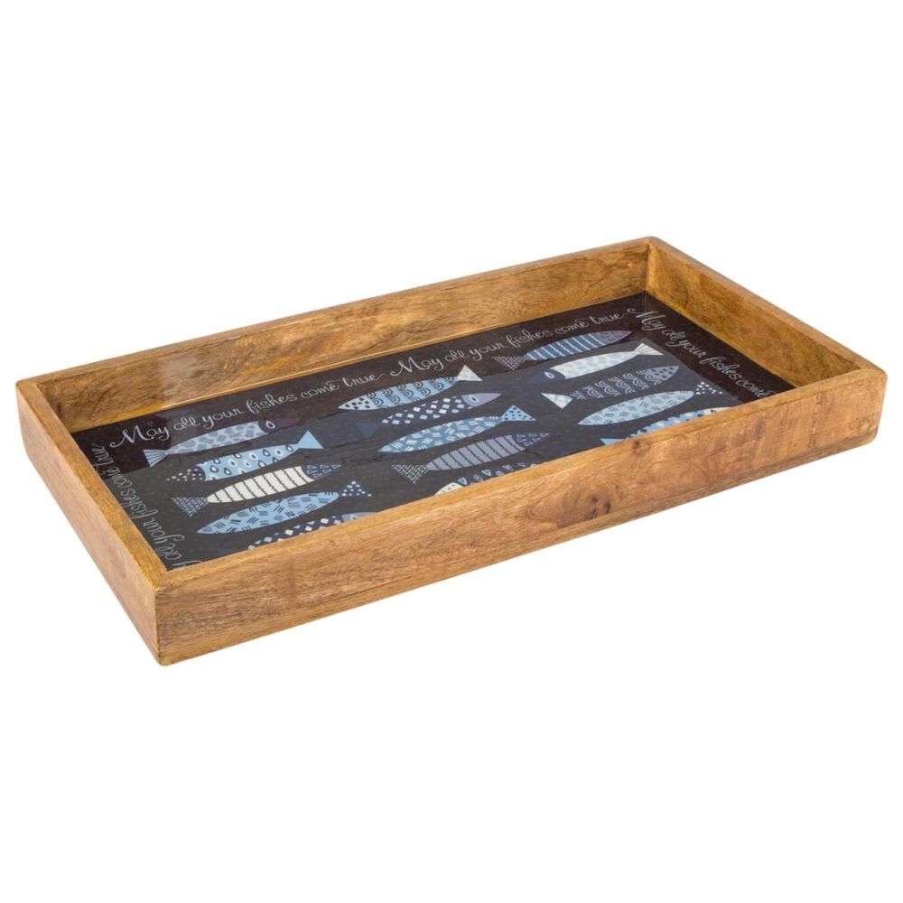 The Gerson Company Rectangle Fish Serving Tray in Blue, , large