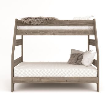 Timber Point Bunkhouse Twin over Full Bunk Bed in Driftwood Gray, , large