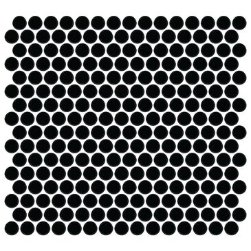 Dal-Tile Color Wheel Matte Black 13"" X 11"" Ceramic Mosaic Sheet, , large