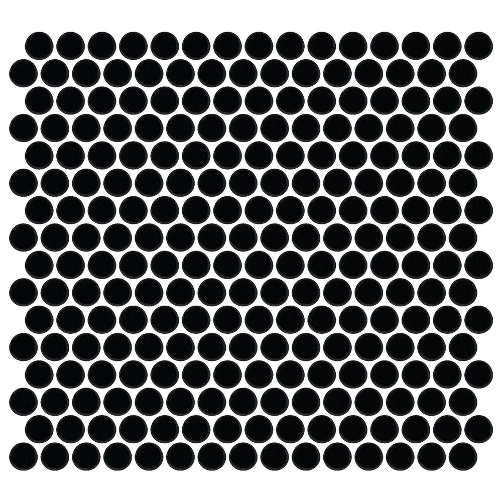 Dal-Tile Color Wheel Matte Black 13"" X 11"" Ceramic Mosaic Sheet, , large