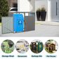 Hearth and Haven Outdoor Metal Garbage Bin Shed for 2 Trash Cans with Lockable Doors in Gray, , large