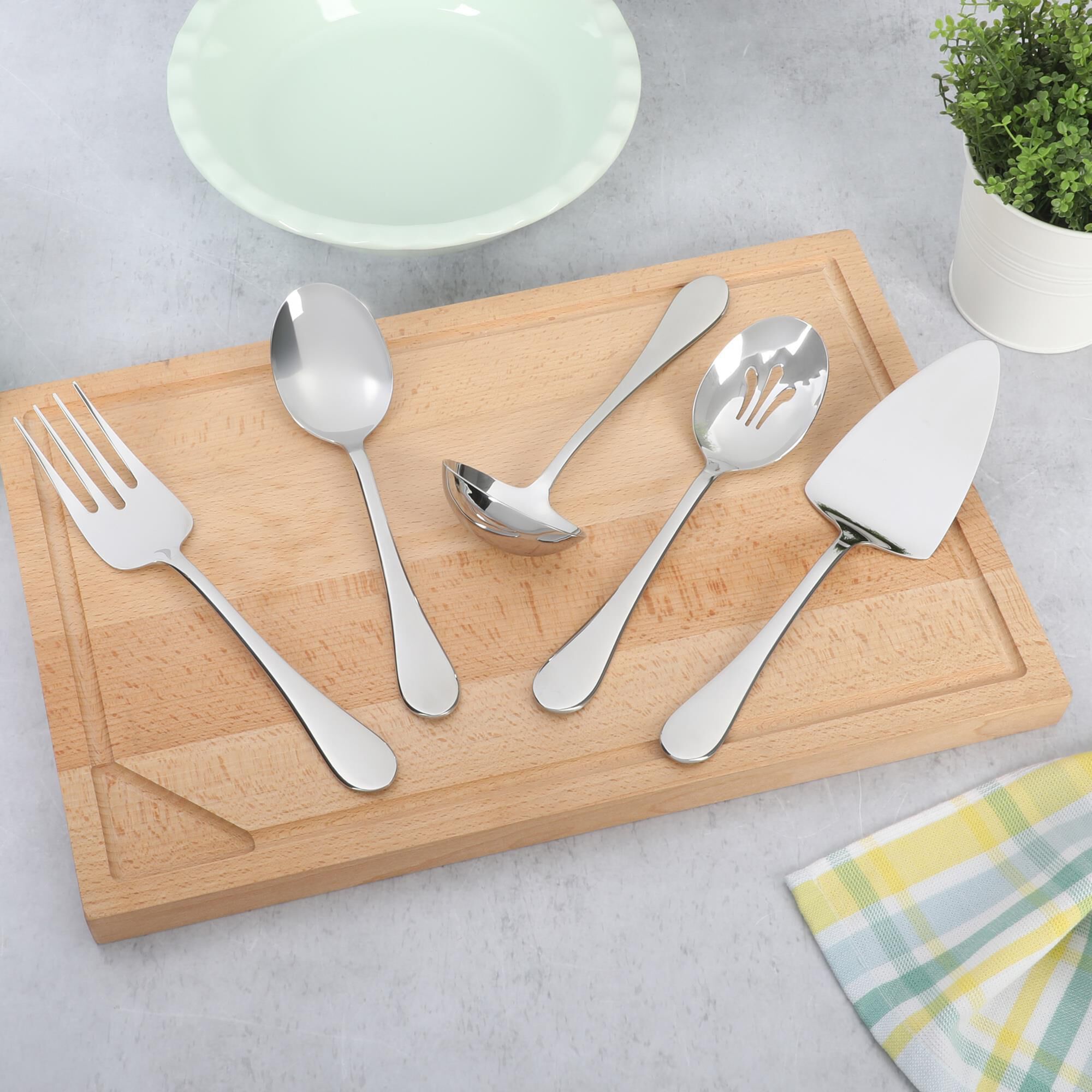Gibson Overseas, Inc Alness 5-Piece Hostess Set in Stainless Steel
