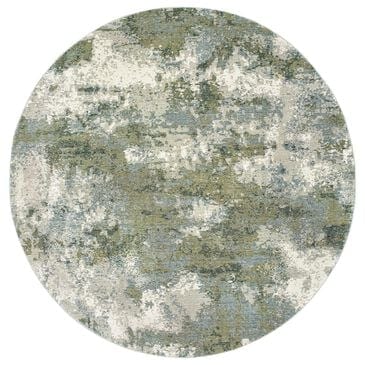 Oriental Weavers Evolution 7"10" Round Blue and Green Area Rug, , large