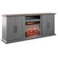 Fabio Flames 75" TV Stand with Fireplace in White and Antique Gray, , large