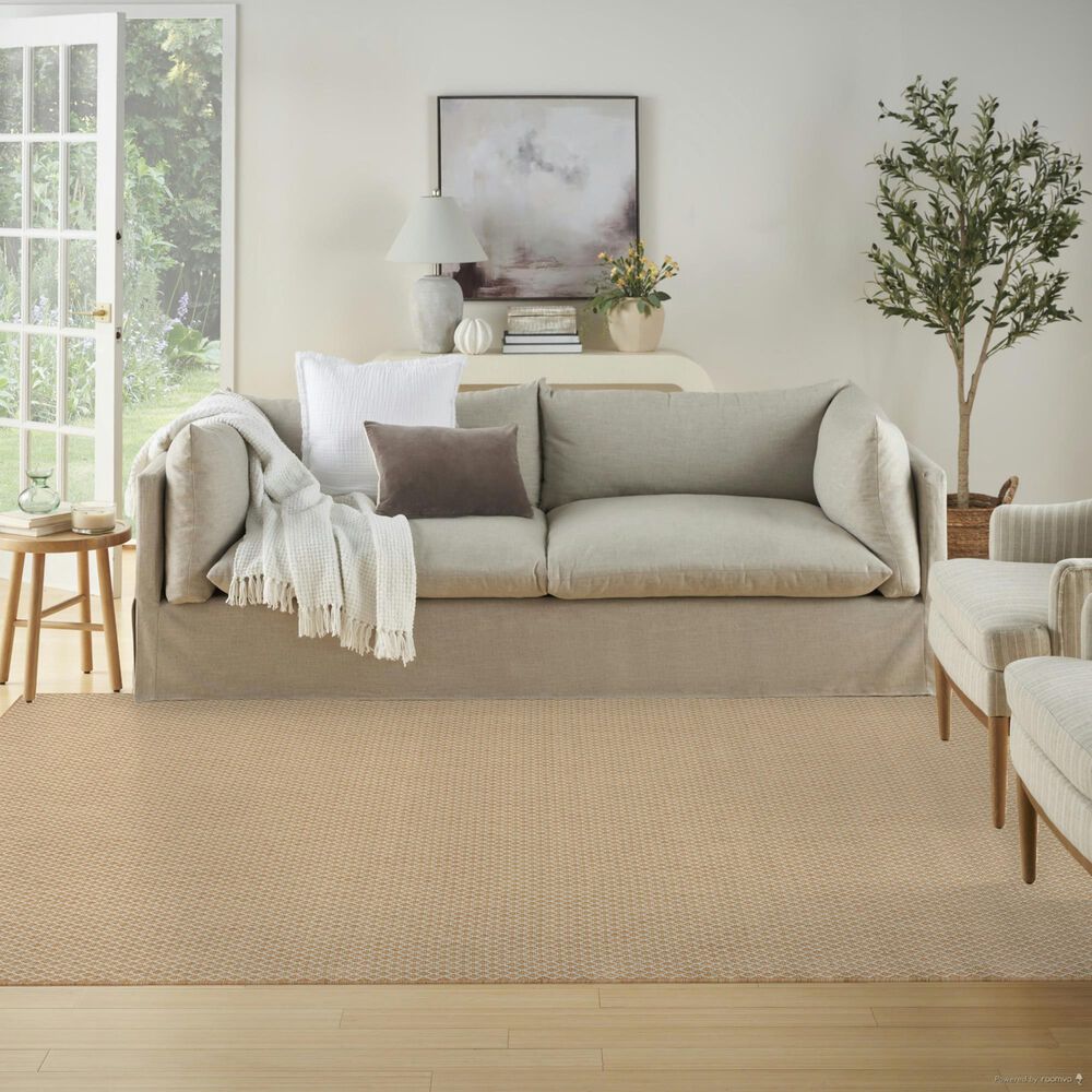 Nourison Courtyard Natural 6&#39; x 9&#39; Indoor/Outdoor Area Rug, , large