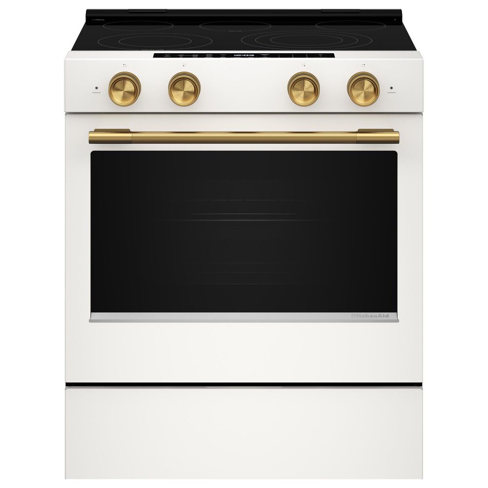 KitchenAid 5.3 Cu. Ft. Smart Slide-in Electric Range in Porcelain White, , large