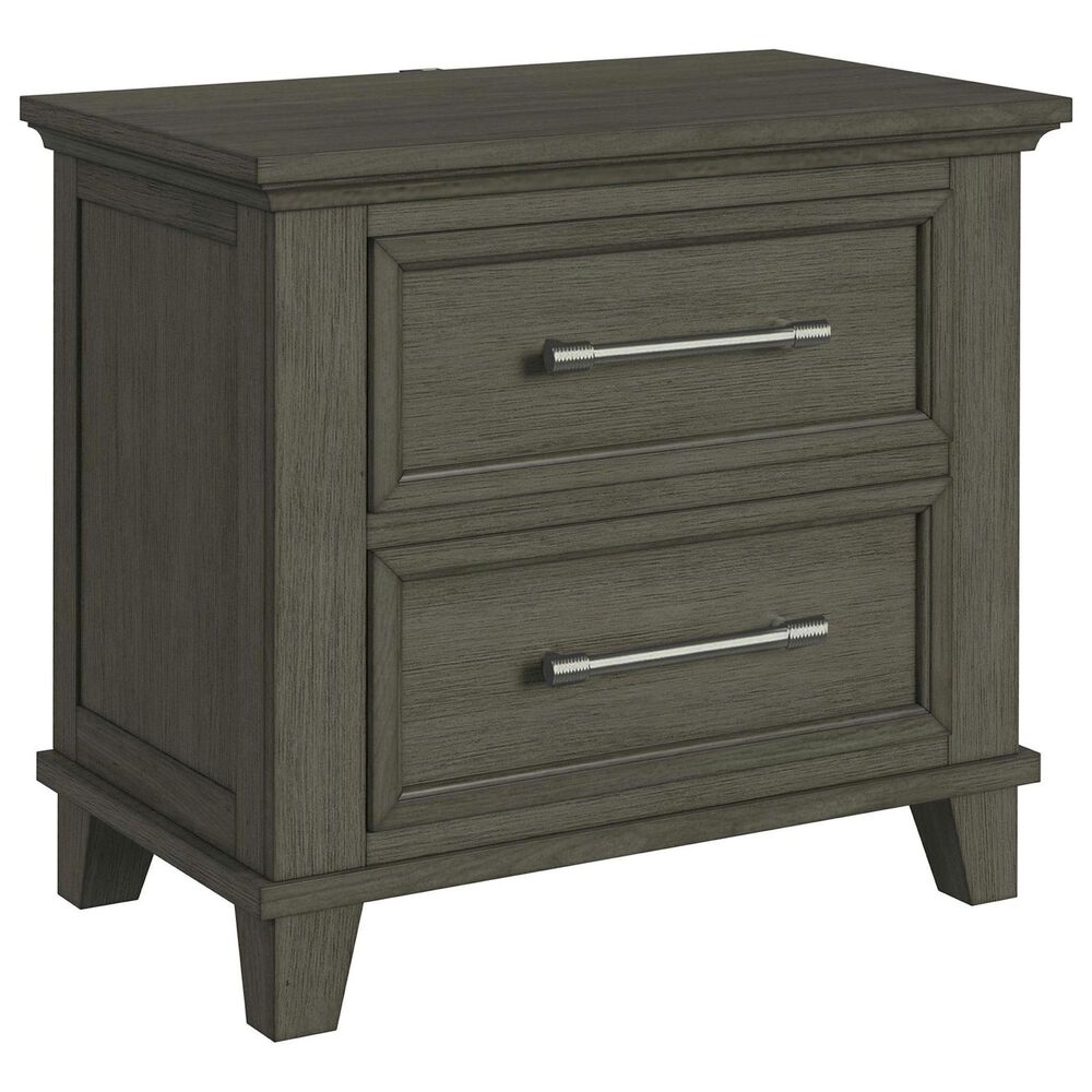 Mayberry Hill Canterbury King Storage Bed with Two Nightstands in Grey, , large